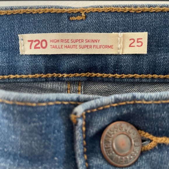 Brand New Levis 720 High Rise Super Skinny Jeans  Sz 25 - Picture 5 of 7